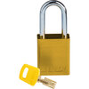SafeKey Padlocks - Aluminium, Yellow, KD - Keyed Differently, Steel, 38.10 mm, 1 Piece / Box